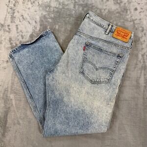 Levi's 569 Loose Straight Fit Jeans Men's Size 40x32 Blue Light Acid Wash Denim